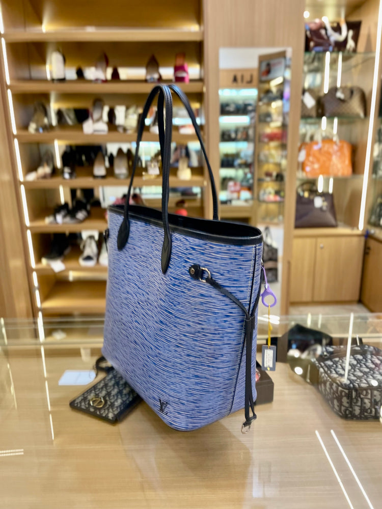 LV Neverfull MM Epi Leather Denim