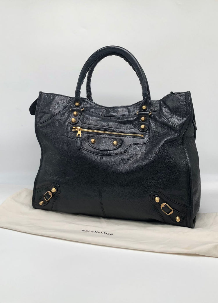 Balenciaga Giant Monday black ghw tote bag