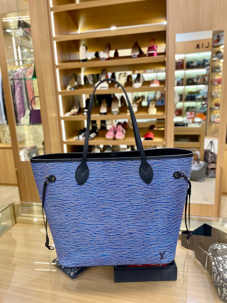 LV Neverfull MM Epi Leather Denim
