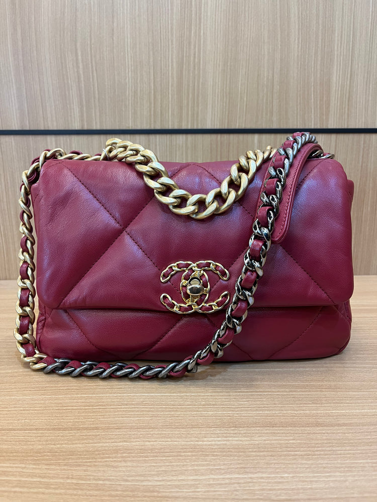 Chanel 19 Small Maroon GHW #28