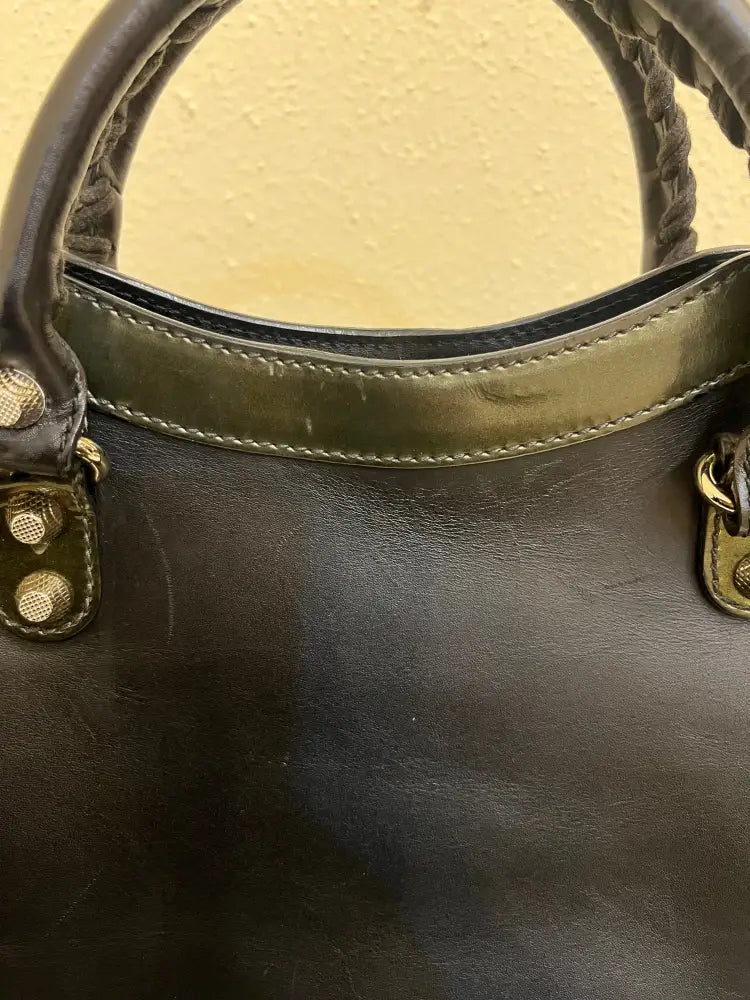 Balenciaga Matte Calfskin Patent Giant Black 2015 Shoulder Bag