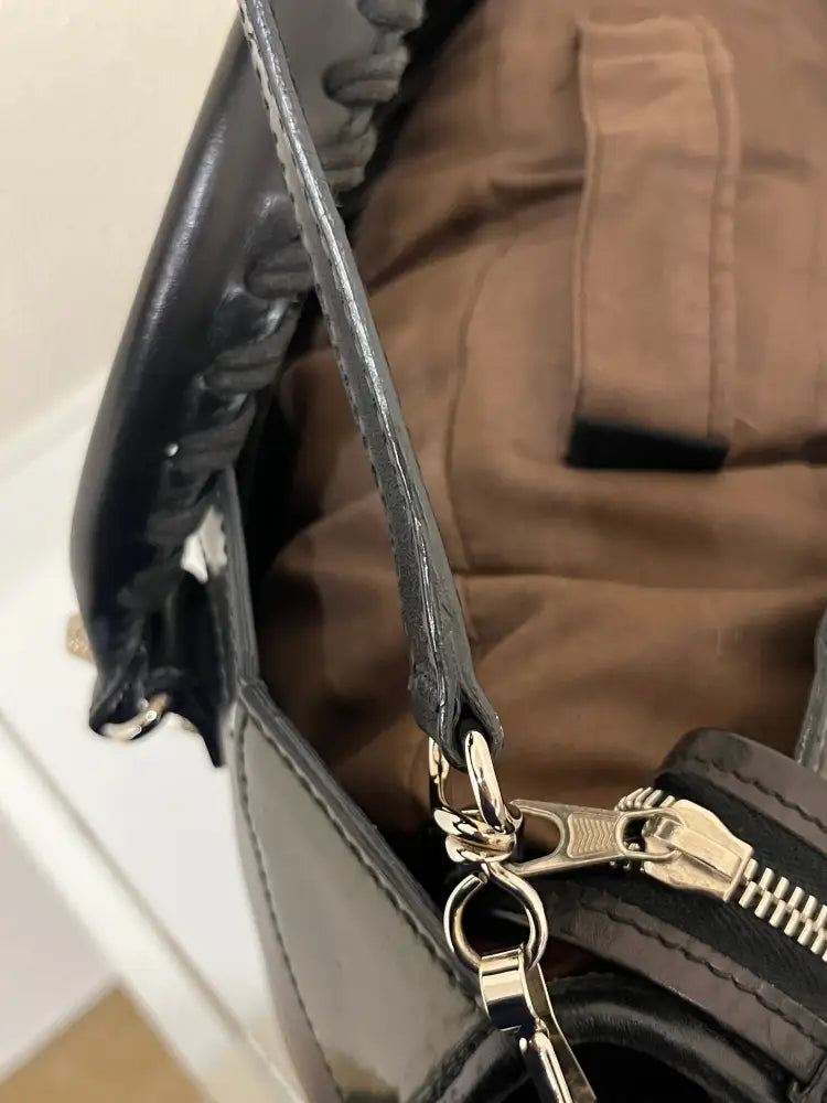 Balenciaga Matte Calfskin Patent Giant Black 2015 Shoulder Bag