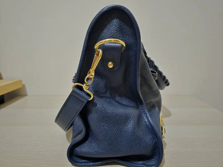 Balenciaga Medium City Edge Satchel Blue Ghw Crossbody Bag