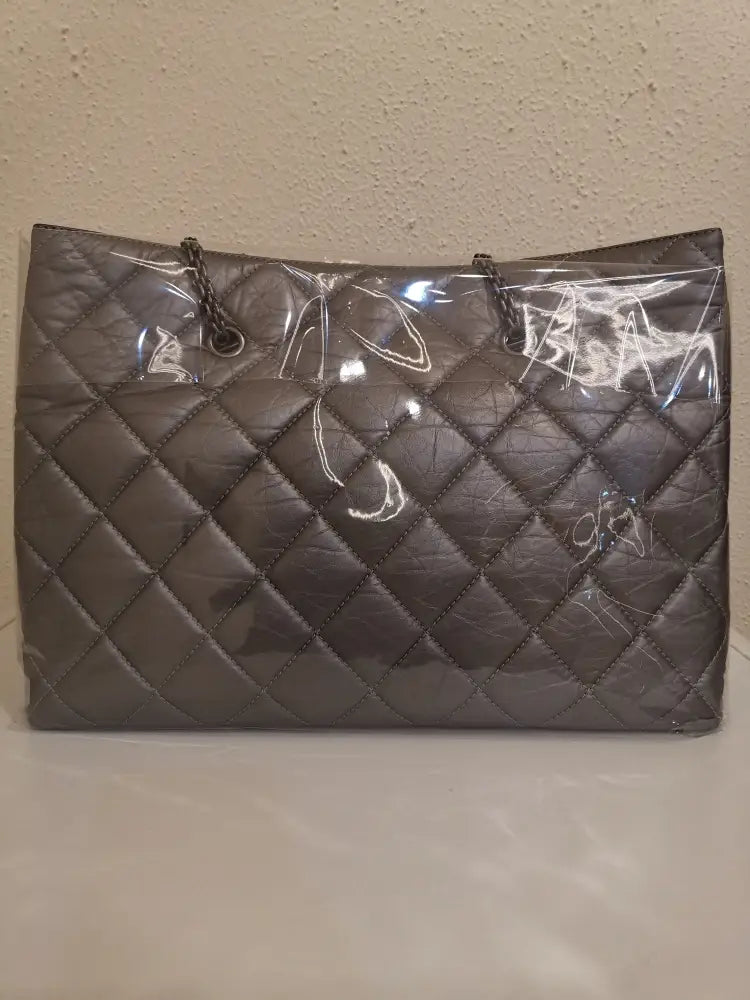 Chanel Reissue Quilted Grand Shopping Xl Silver Metalic Glazed Calfskin #14 Shoulder Bag