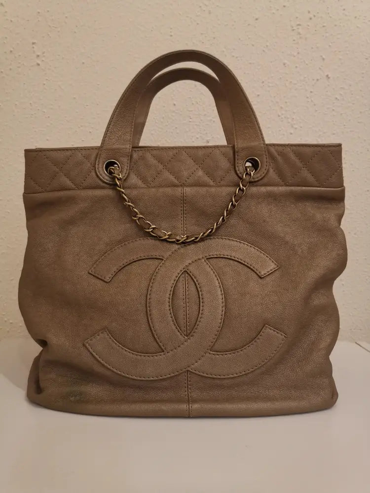 Chanel Timeless Cc Tote Caviar Bronze Mate Ghw #17 Bag