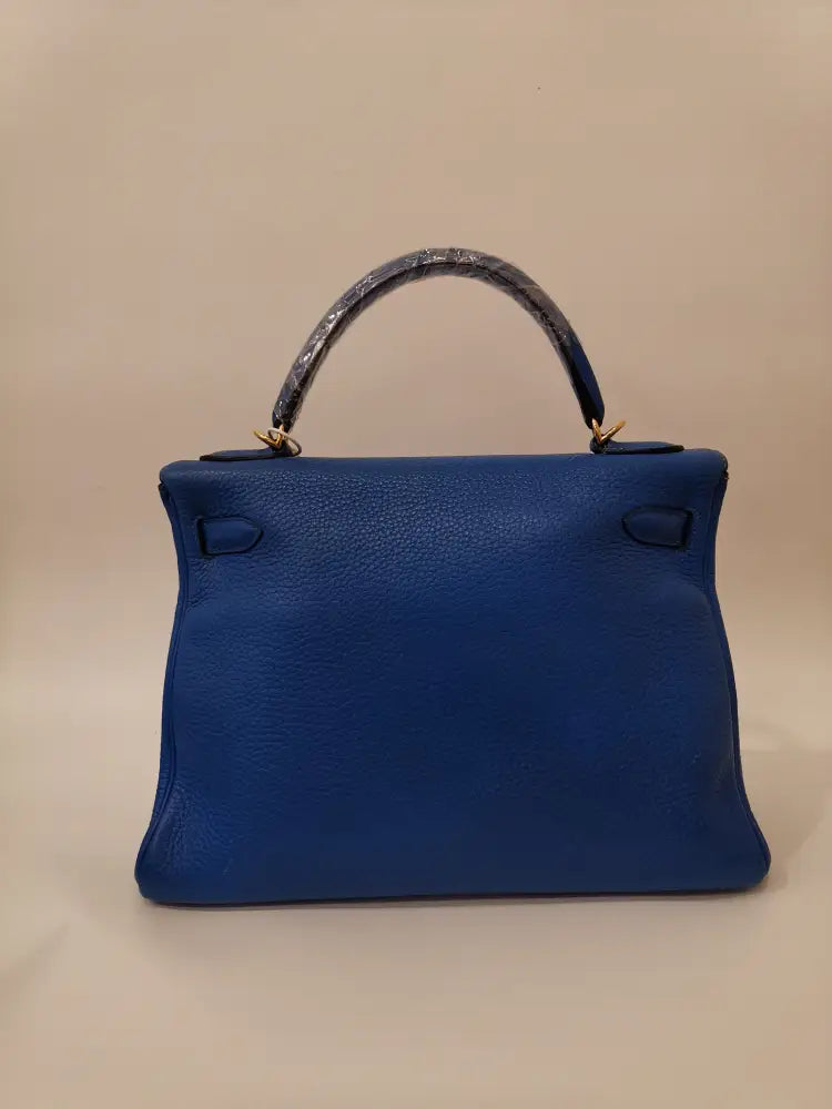 Hermes Kelly Clemens 32 Ghw Blue Lambskin 2012 Handbag