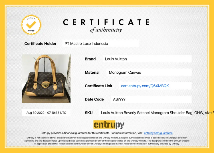 Louis Vuitton Beverly Satchel Monogram Shoulder Bag Ghw Bag