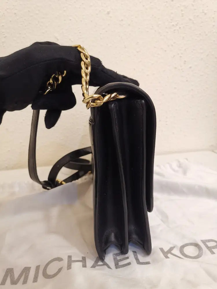Michael Kors Leather And Patent Daniela Crossbody Bag Black 2019