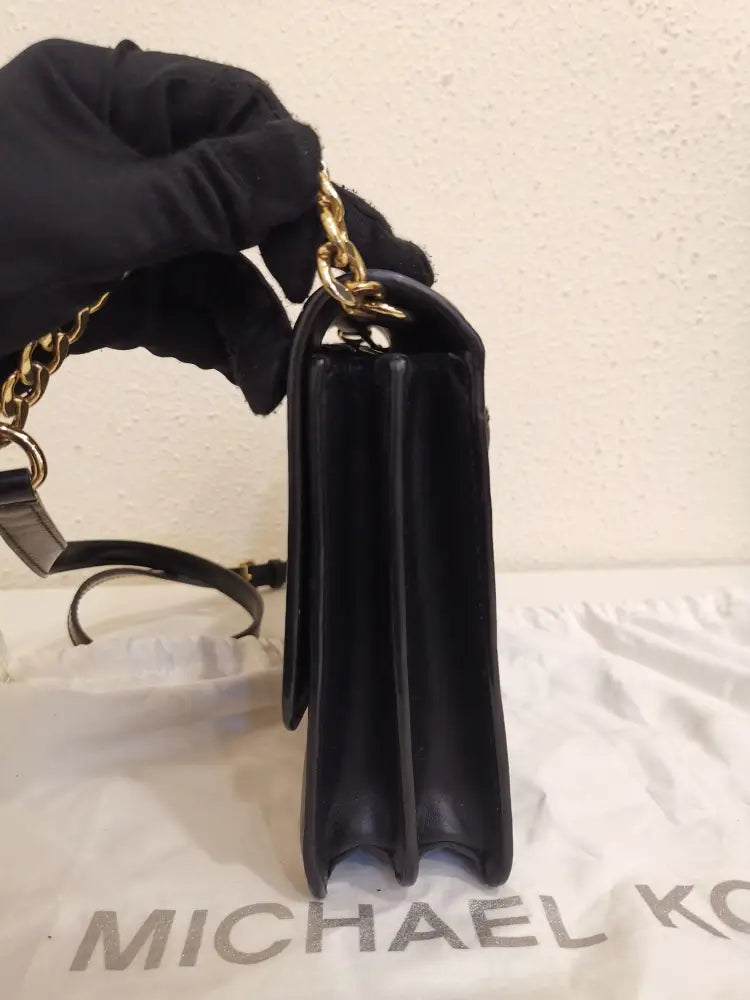 Michael Kors Leather And Patent Daniela Crossbody Bag Black 2019