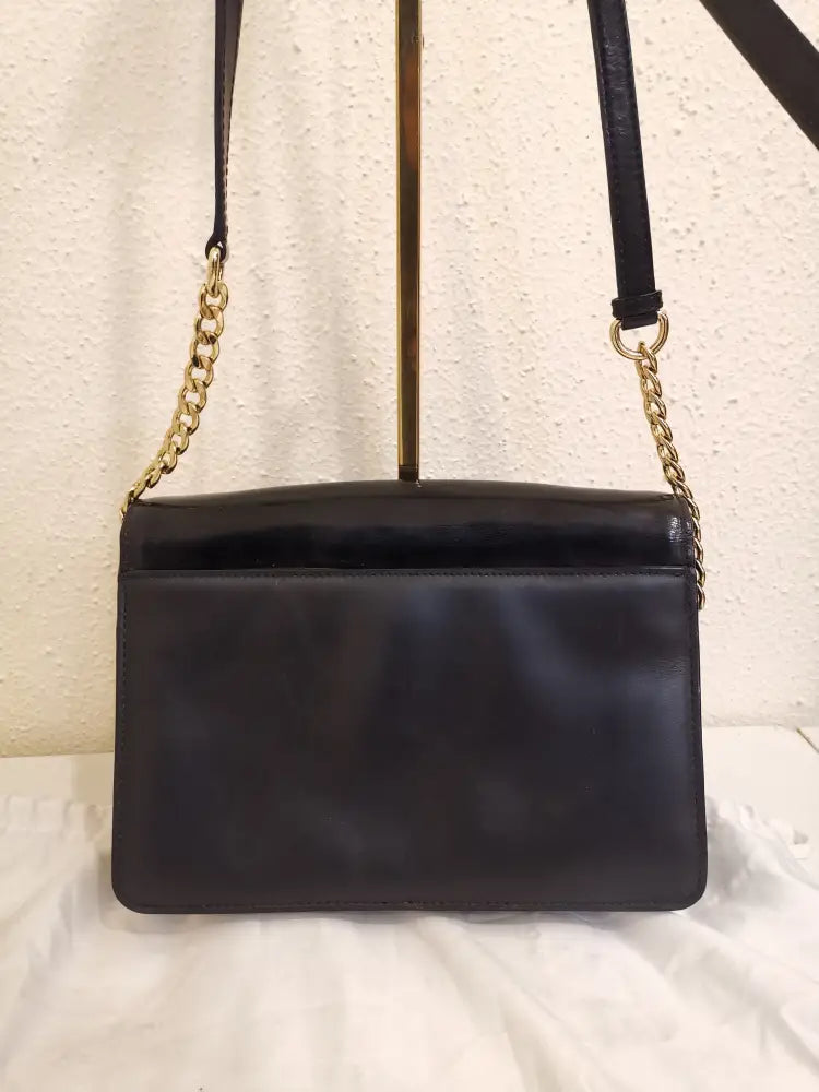 Michael Kors Leather And Patent Daniela Crossbody Bag Black 2019