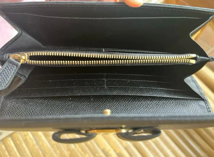 Salvatore Ferragamo Black Bifold Long Wallet 2019