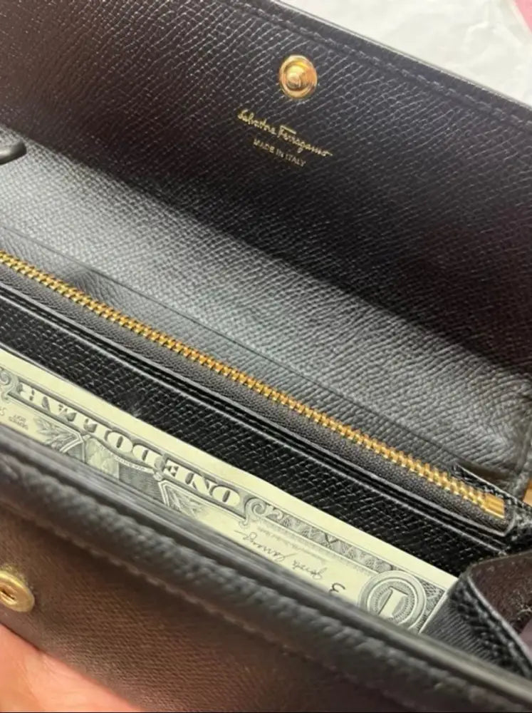 Salvatore Ferragamo Black Bifold Long Wallet 2019