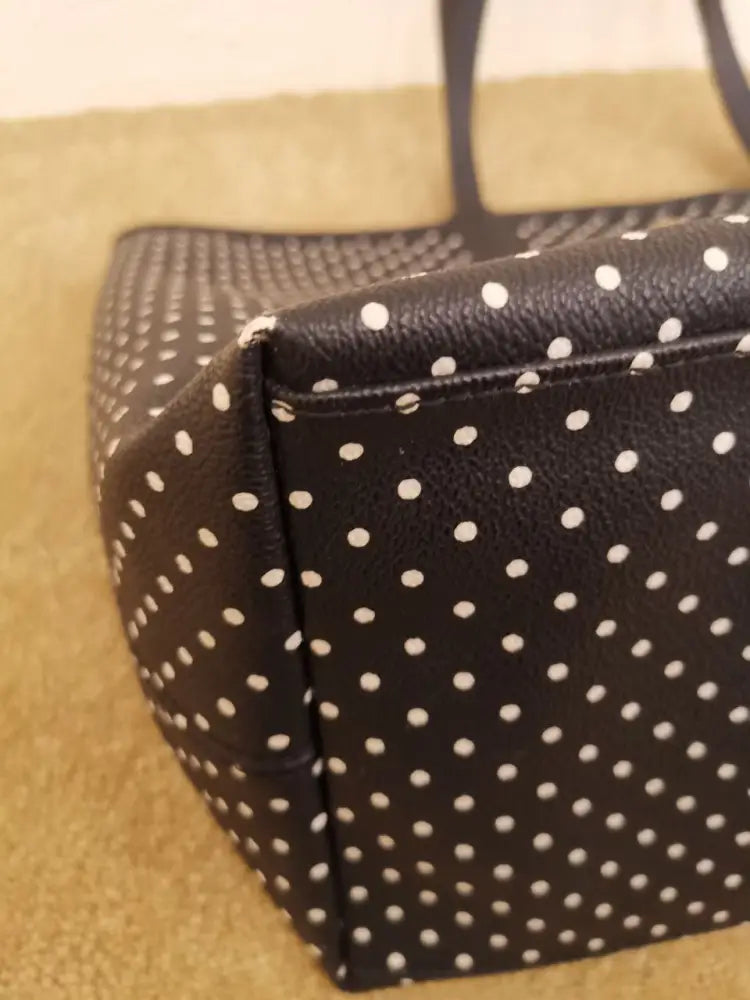 Tory Burch Kerrington Shopper Tote In Viva Mini Dot Black & White Bag