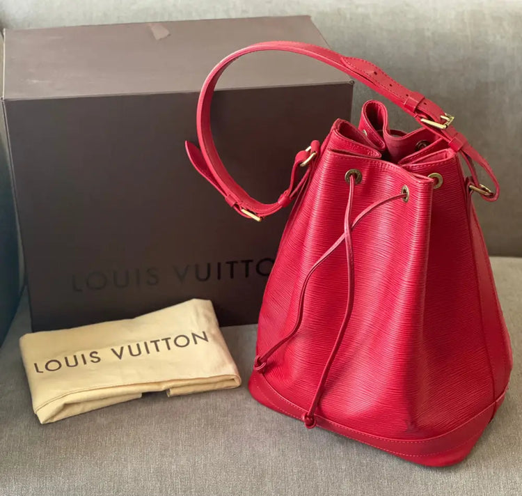 Vintage Epi Noe Gm Bucket Bag Red Crossbody