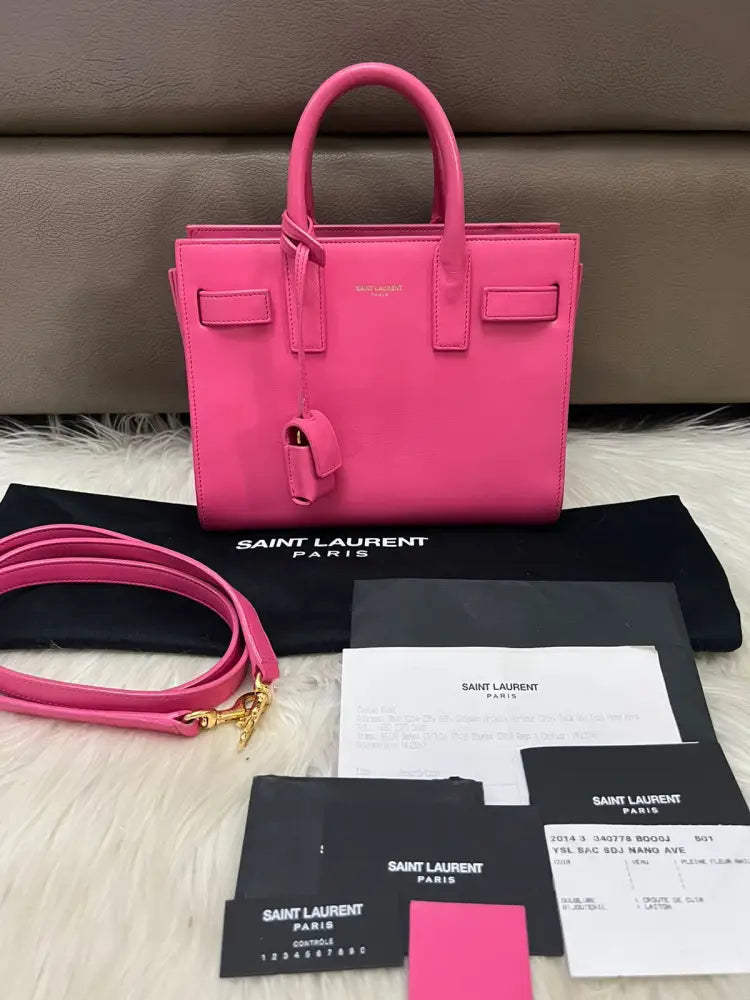 Yves Saint Laurent Sac Sdj Nano Pink Ghw 2014 Crossbody Bag