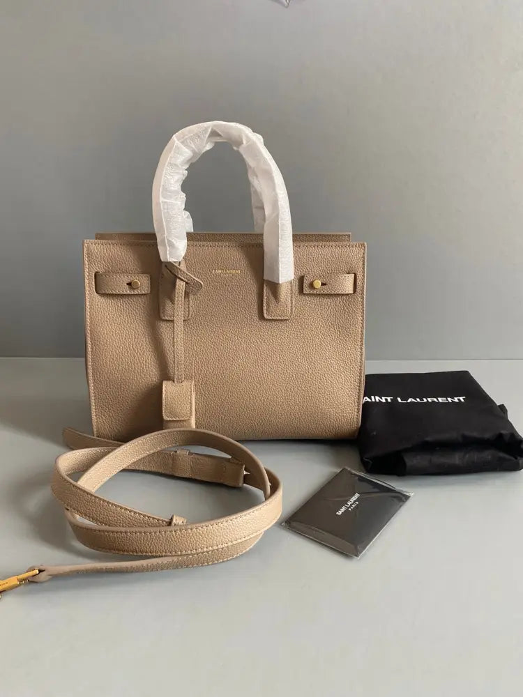 Yves Saint Laurent Sdj Sac De Jour Baby Grained Leather In Beige Ghw 2023 Crossbody Bag