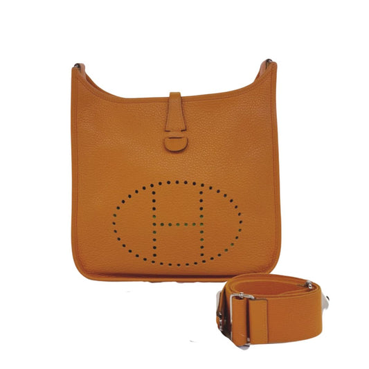 Hermes Evelyn PM Orange PHW Stamp P