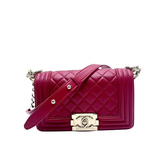 Chanel Boy Lambskin GHW 2016 uk.20 Fuschia #23