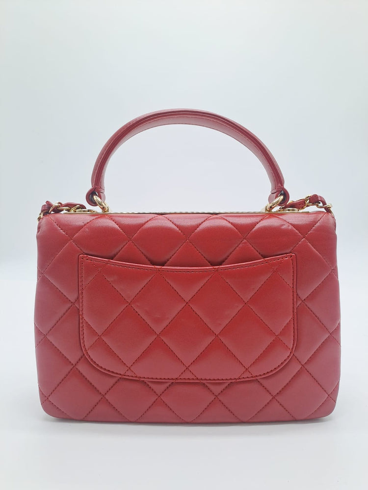 Chanel CC Trendy dark red lambskin seri 23