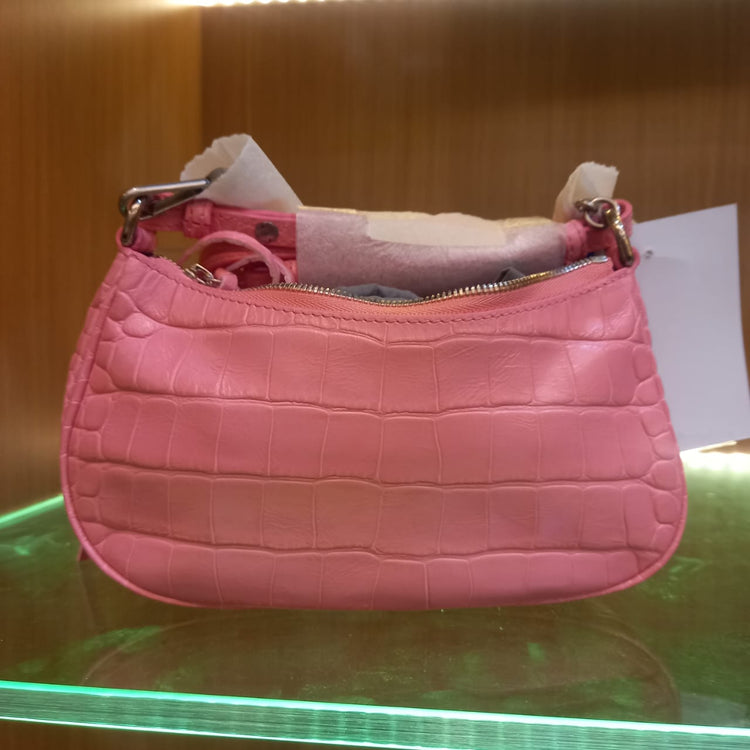 Balenciaga Le cagole mini sweet pink croco embossed shw