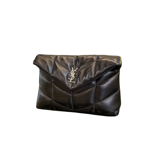 YSL Puffer Clutch Black Nappa