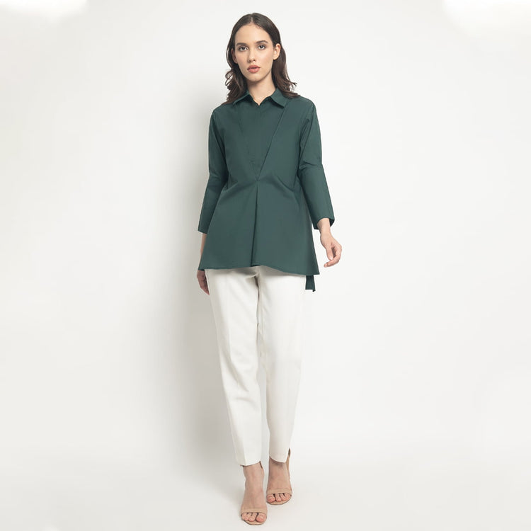 Glara Top Shirt Emerald S/M