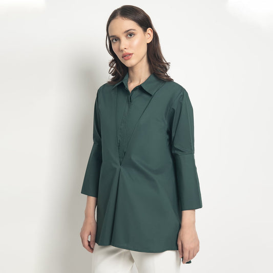 Glara Top Shirt Emerald S/M