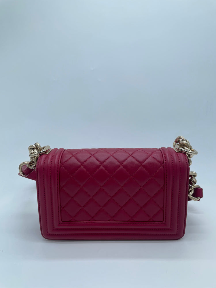 Chanel Boy Lambskin GHW 2016 uk.20 Fuschia #23