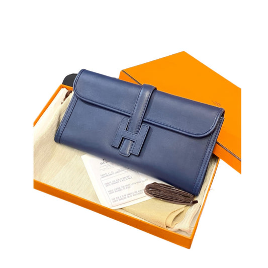 Hermes Pochette Jige Elan 29 Swift Bleu De Malte #X