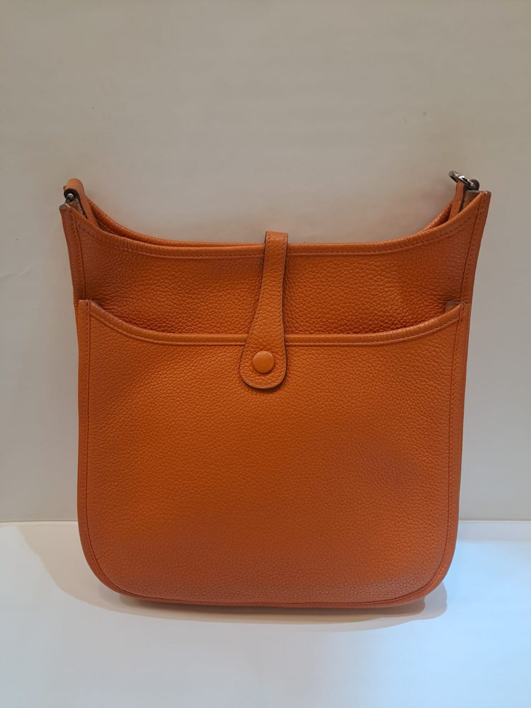 Hermes Evelyn PM Orange PHW Stamp P