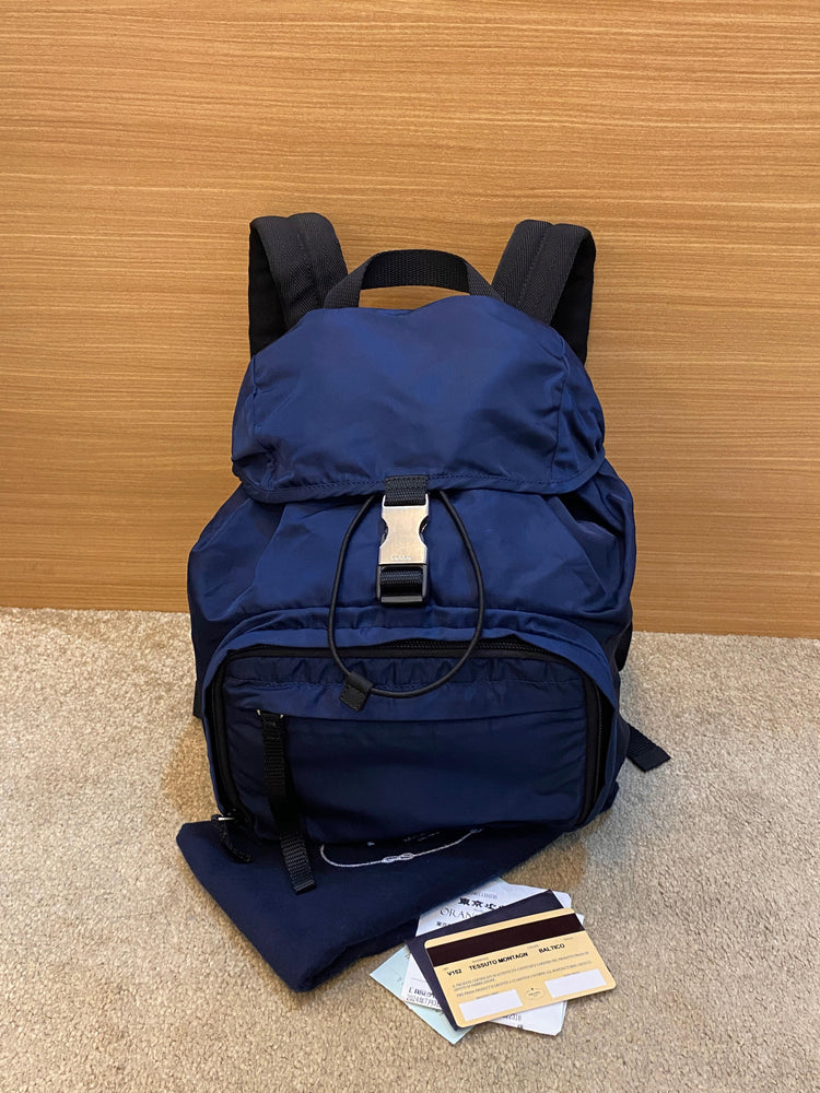 Prada backpack bicolor tessuto sz small