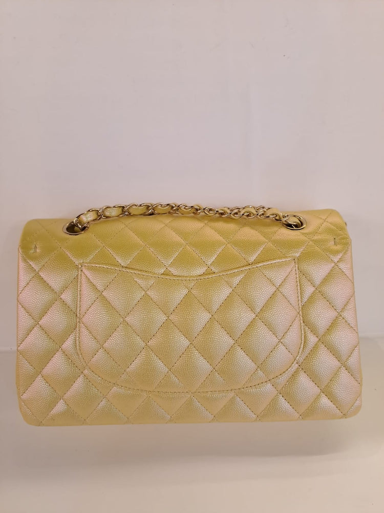 Chanel  Medium Iridescent Caviar Jaune GHW CHIP