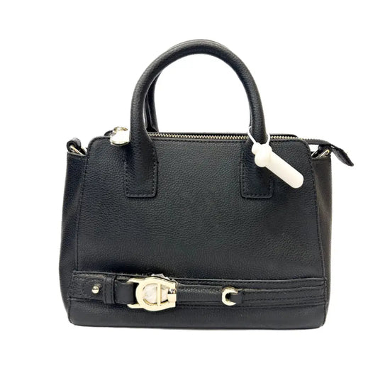 Aigner Satchel Black Light Gold Handbag