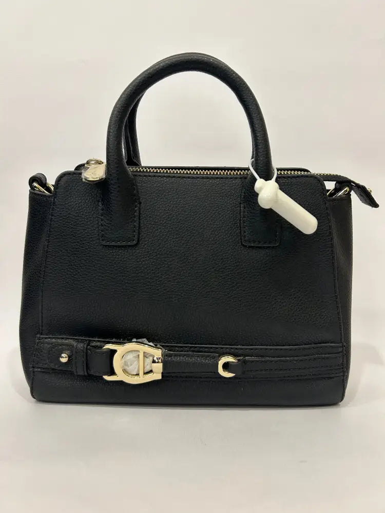 Aigner Satchel Black Light Gold Handbag