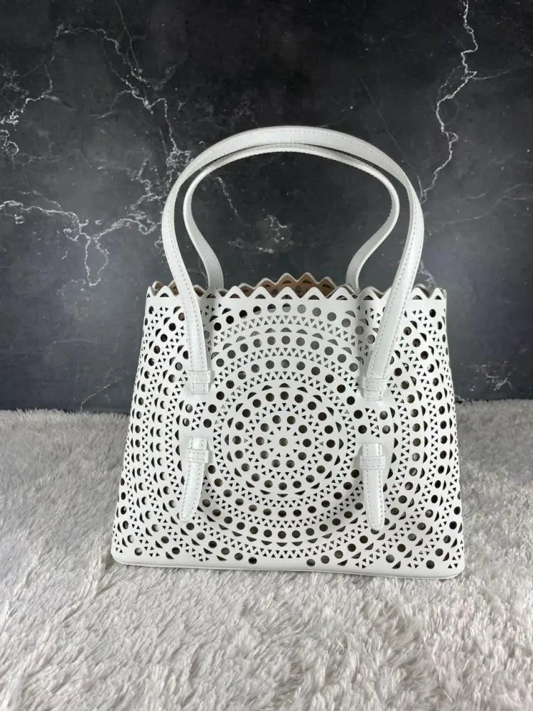 Alaia Mina 25 White Blanc Handbag