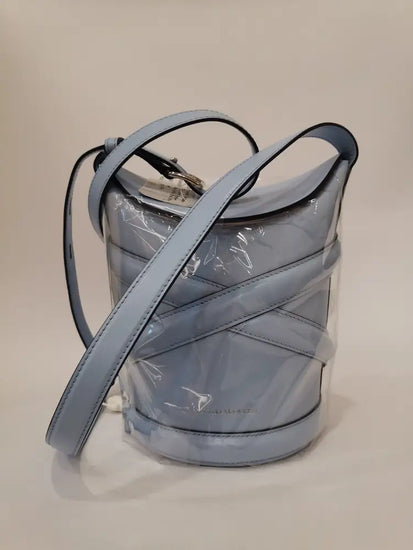 Alexander Mcqueen The Curve Bucket Bag Leather Blue Shw Crossbody