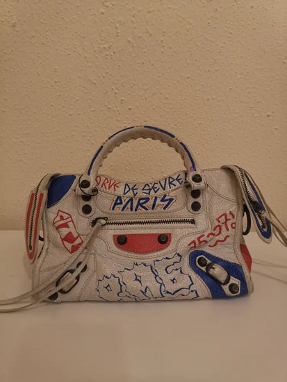 Balenciaga Classic Grafitty Mini White 2020 Crossbody Bag