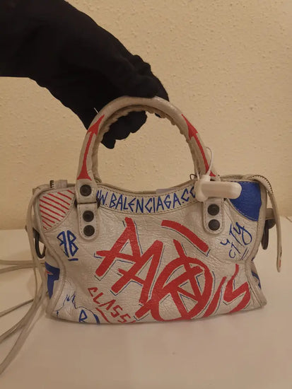 Balenciaga Classic Grafitty Mini White 2020 Crossbody Bag