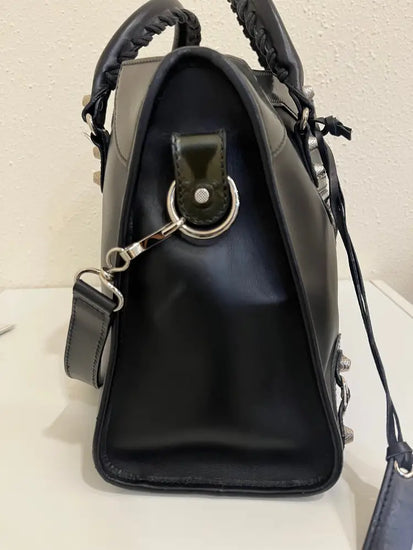 Balenciaga Matte Calfskin Patent Giant Black 2015 Shoulder Bag