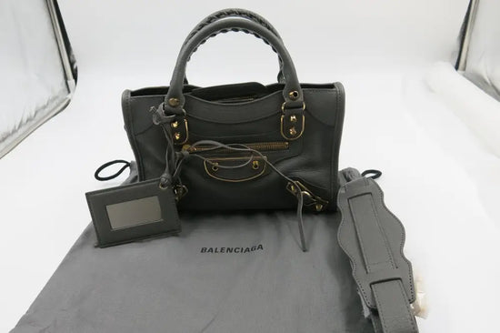 Balenciaga Mini City Edge Grey Ghw Hand Bag