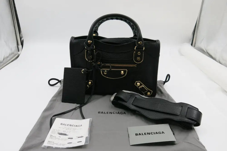 Balenciaga Mini City Metalic Edge Black Ghw Bag