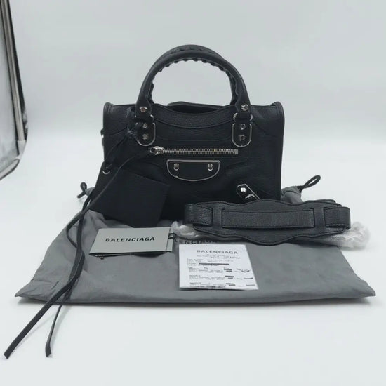 Balenciaga Mini City Metallic Edge Black Shw Bag