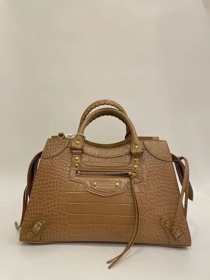 Balenciaga Neo Regular Croco Nude Ghw Handbag