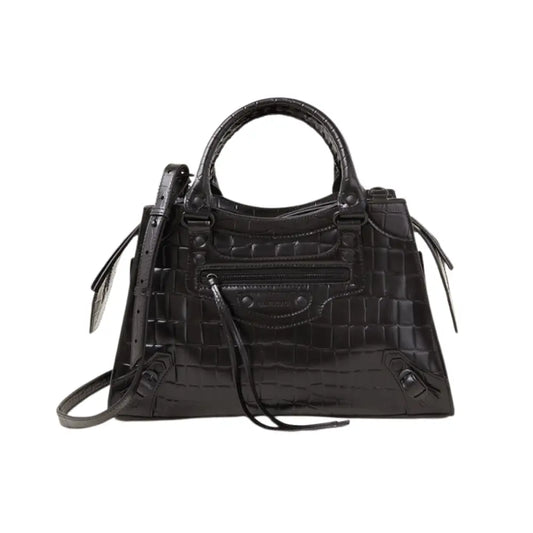 Balenciaga Neo Small Croco Black 2023 Crossbody Bag