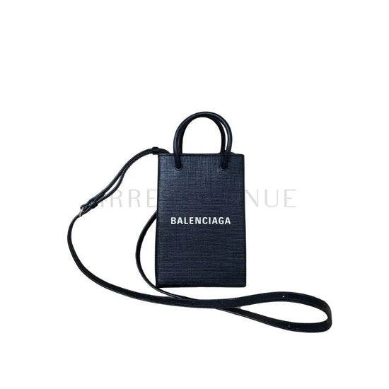 Balenciaga Shopping Phone Holder Bag Black Mini 2022