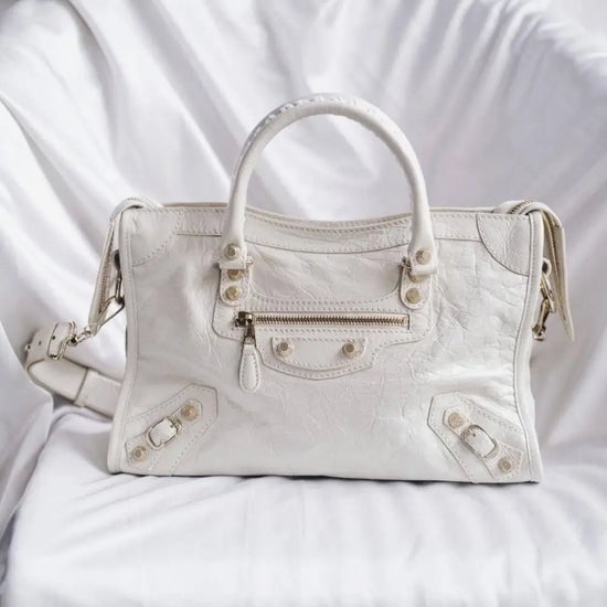 Balenciaga Small City Classic Giant Hardware Ggh In White Ghw Bag