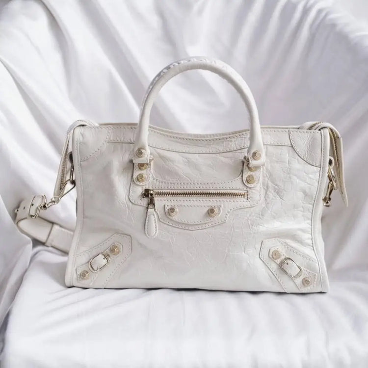 Balenciaga Small City Classic Giant Hardware Ggh In White Ghw Bag