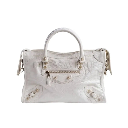 Balenciaga Small City Classic Giant Hardware Ggh In White Ghw Bag