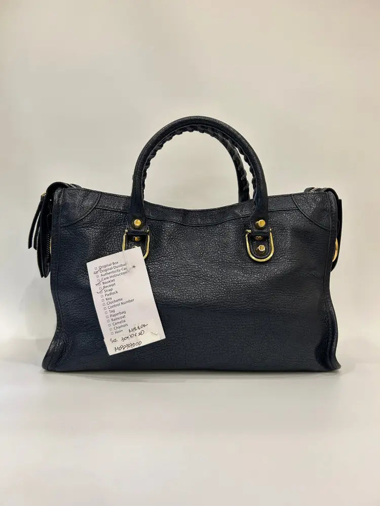 Balenciaga Small City Edge Navy Ghw 2016 Handbag