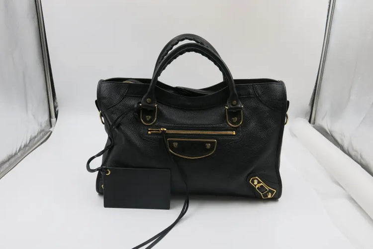 Balenciaga Small Metallic Edge Black Ghw Bag